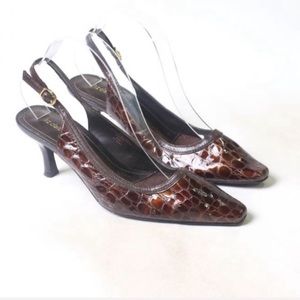 Liz Claiborne Bea Patent Scales Sling Heels